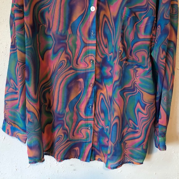 Rare UNIF Trippy Sheer Melt Shirt Tripping M EUC - Picture 5 of 8